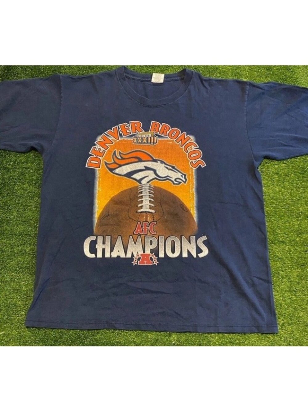 Vintage Denver Broncos shirt mens large blue starter super bowl 1990s football